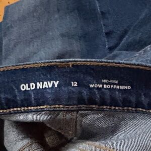 Old Navy Dark Blue WOW Boyfriend Mid-Rise Jeans